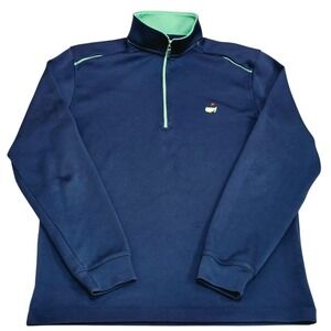 Masters Tech Augusta National 1/4 Zip Pullover Navy Golf Jacket Men's Medium